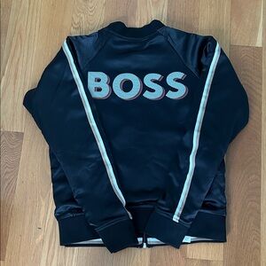 100% Authentic Boss Black Jacket with White and Biege Accents Size 14